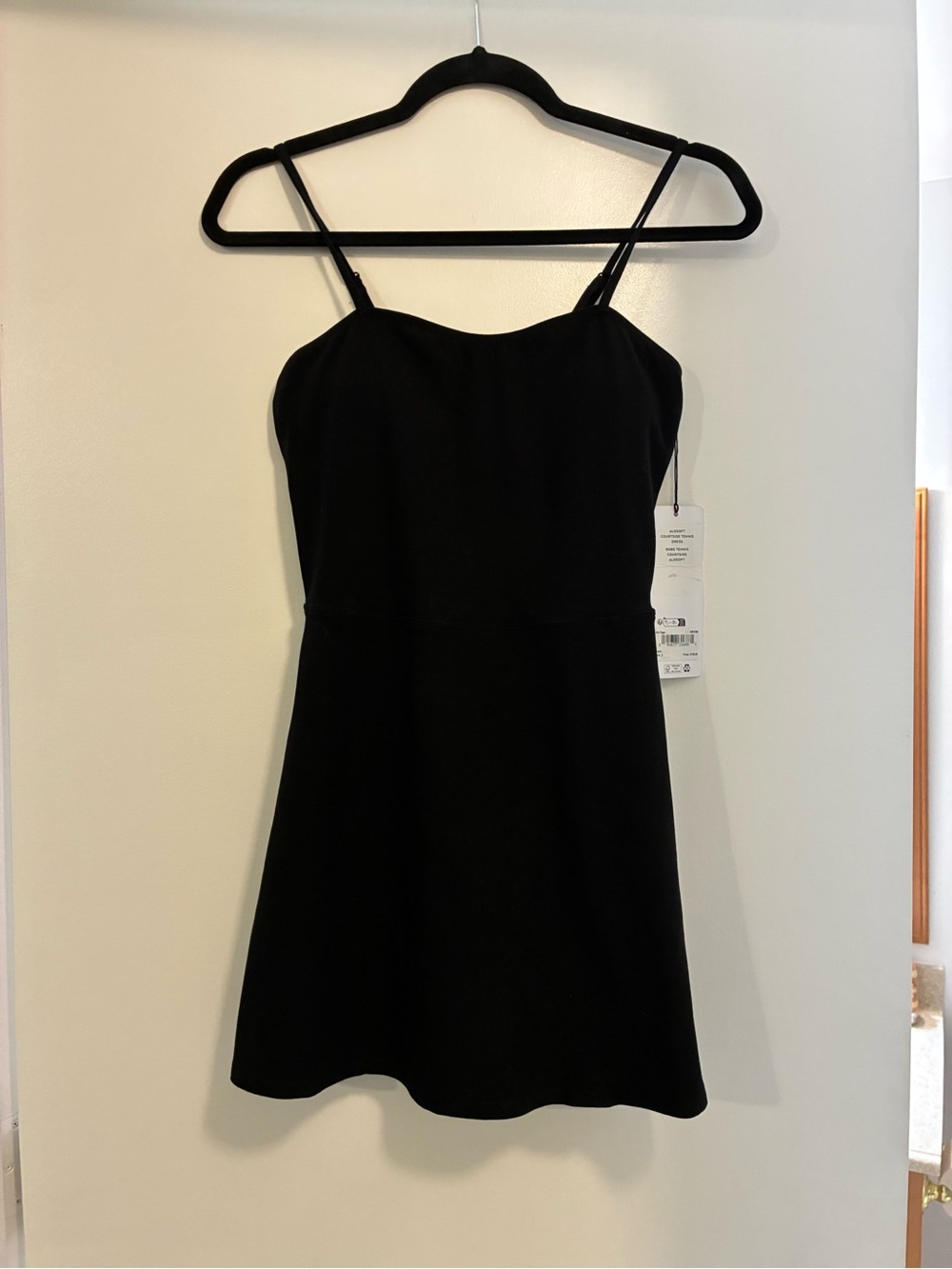 ALO Yoga Black Spaghetti-Strap Mini Dress